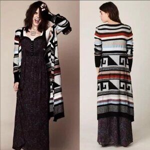 SMALL NWT Free People Boho Tribal Rolla Costa Open Duster Cardigan Sweater